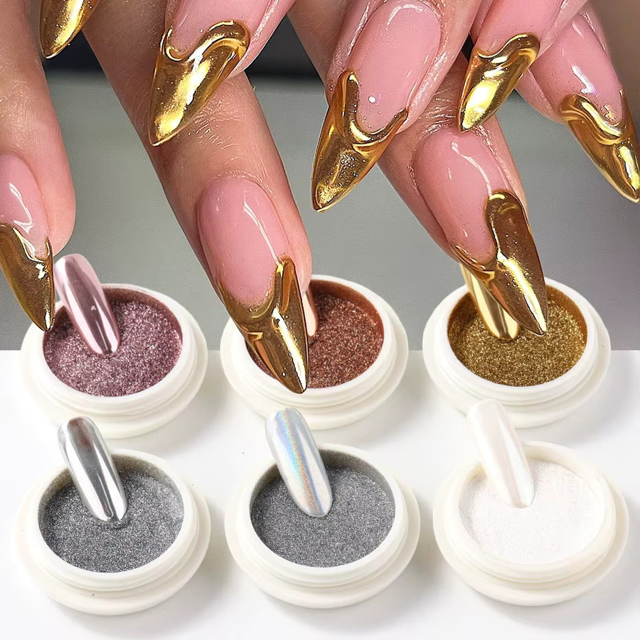 Full Beauty Nagelpulver Metallic, 6 Stück - Bild 1