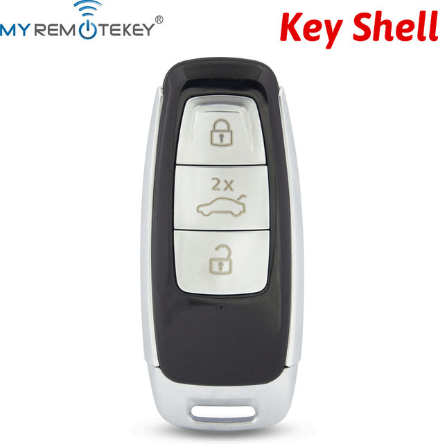 MYREMOTEKEY Smart Key Gehäuse mit 3 Tasten für Audi A6 C8 A7 A8 Q8 2017-2020, Schwarz - Bild 1
