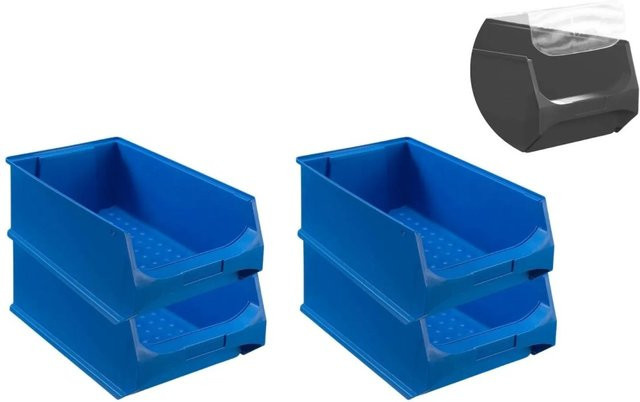PROREGAL SuperSparSet 4er Pack Sichtlagerbox 5.0 mit Abdeckung, Blau, H x B x T: 20 x 30 x 50 cm - Bild 1