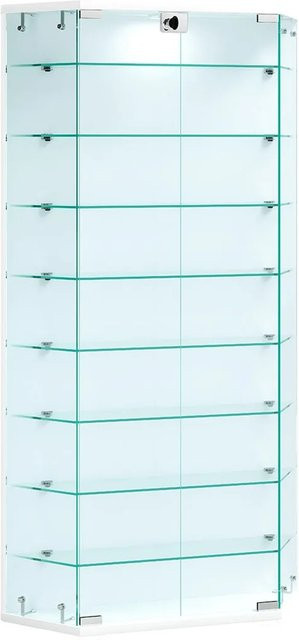 VCM Benila XL Hängevitrine aus Glas in Weiß mit ESG-Sicherheitsglas, H x B x T: 114 x 83 x 17 cm - Bild 2