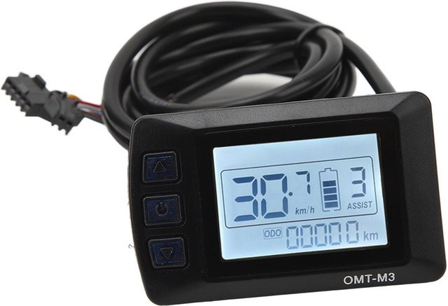 Igeteck LCD M3 Elektrisches Fahrrad Display mit SM Stecker und Wasserdicht-Funktion, Grau - Bild 1