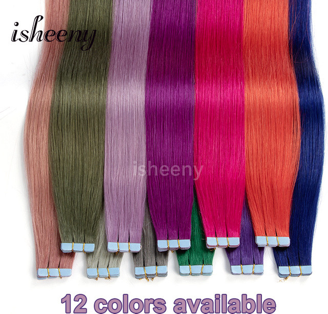 Fancy Colors Tape-in Echthaarverlängerungen, Remy, 12-20 Zoll - Bild 1