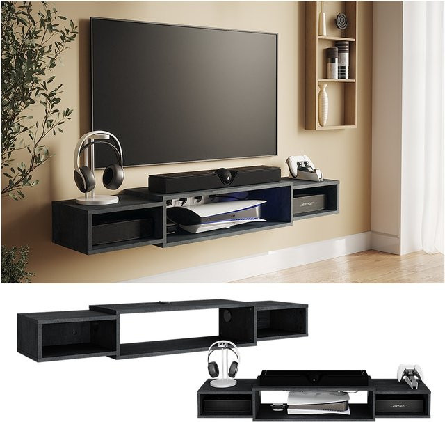 Vicco CD-Regal Nordic in Schwarz Beton als offenes Regal - Bild 1