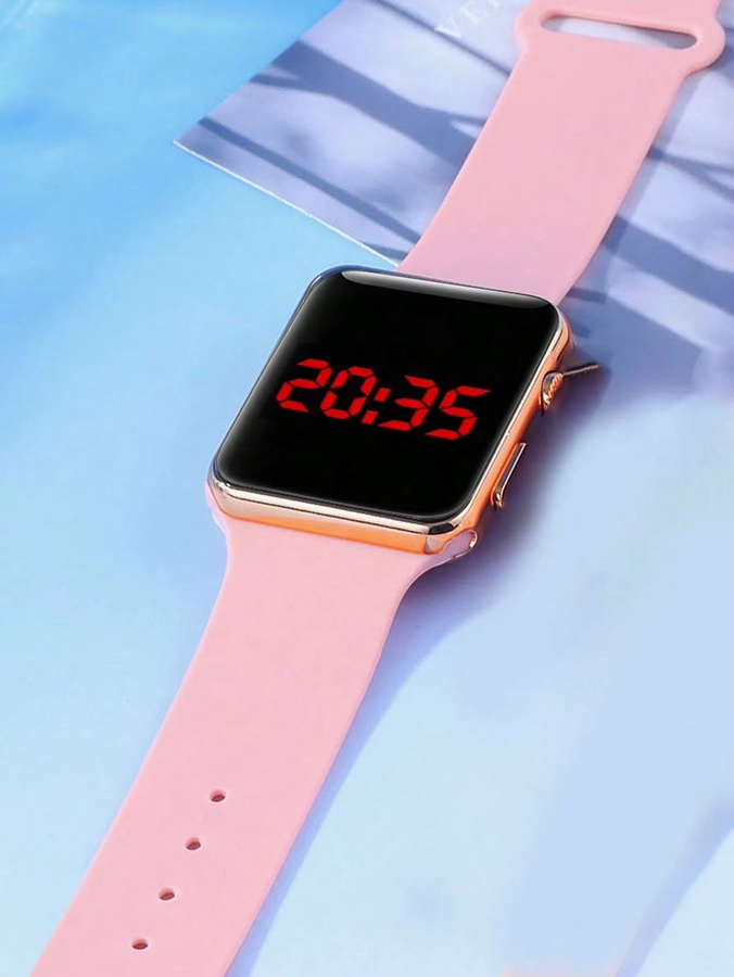 CMK Digitaluhr, eckig, Silikonarmband, Schwarz, Herren - Bild 2