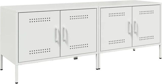 vidaXL TV-Schränke im 2er-Set aus Stahl in Weiß im Industrie-Stil, B/T/H: 68 x 39 x 50,5 cm - Bild 1