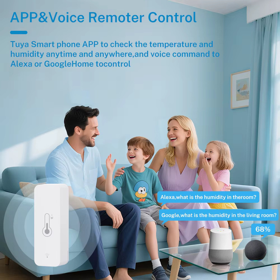 Tuya Zigbee Temperatur- und Feuchtigkeitssensor IP65 Thermo-Hygrometer mit App-Fernsteuerung in Weiß, kompatibel mit Yandex Alexa - Bild 3