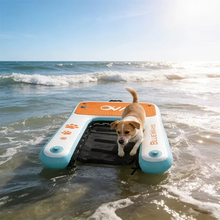 XMSJ Aufblasbare Hunderampe aus PVC, rutschfeste schwimmende Hundeplattform für Pool, See, Dock und Teich in Multicolour - Bild 2