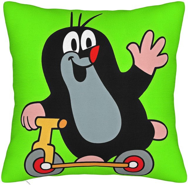 Potdemiel Kissenbezug Der kleine Maulwurf Krtek Retro Design Multicolour B/B: 50 x 50 cm - Bild 1