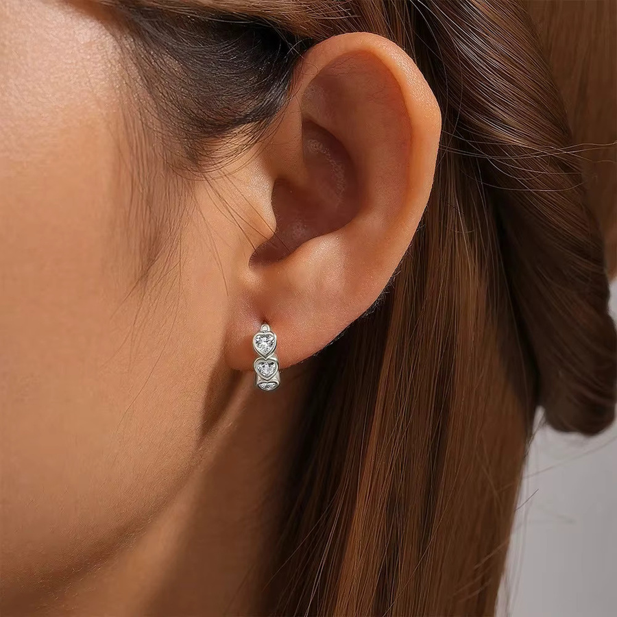 Ohrringe Moissanit, 925 Sterlingsilber, Damen - Bild 2
