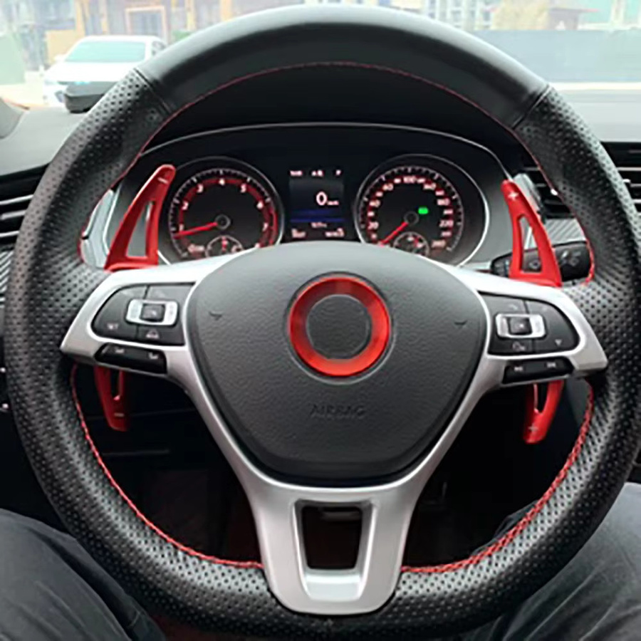 Cherk Shift Paddle Shifter Verlängerung für Volkswagen Tiguan MK2, Golf 7/8, Alltrack MK7/8, T-Cross und Passat B8 GTI R-Line in Rot - Bild 3