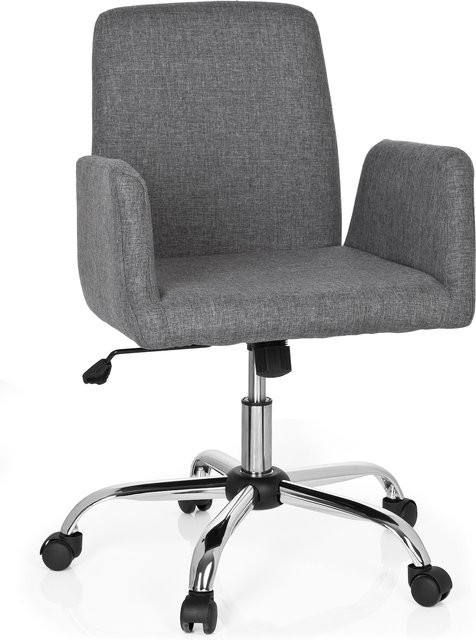 hjh OFFICE Home Office Bürostuhl FLOW mit Armlehnen in Stoff im Retro-Design - Bild 1