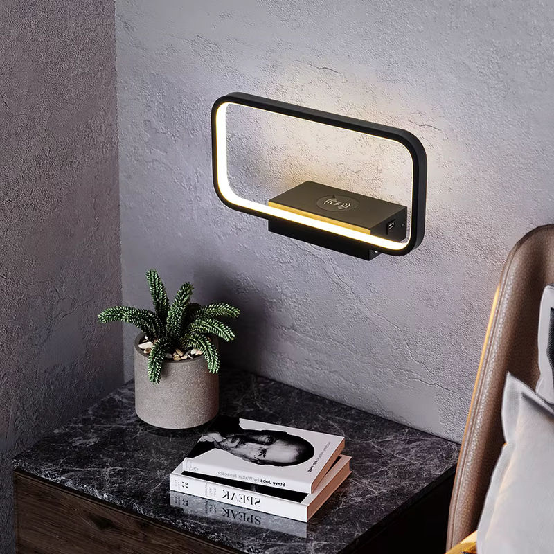 Moderne YooE LED Wandleuchte für Wohnzimmer, Schlafzimmer und Treppe mit 12W, Touch-Schalter, dimmbar, 3 Farben und USB-Ladefunktion in Schwarz oder Weiß - Bild 3