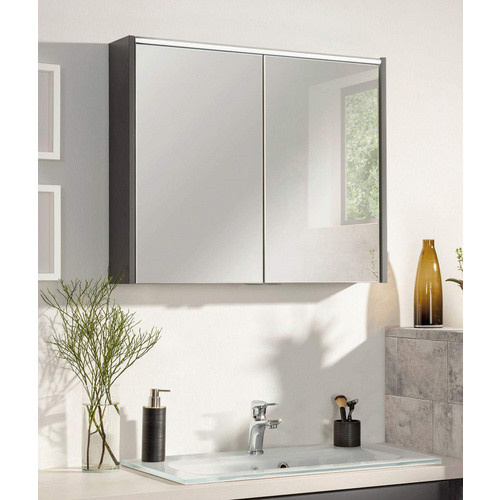Fackelmann Spiegelschrank Denver Anthrazit mit LED-Beleuchtung und Softclose Türen B/H/T: 80 x 68,3 x 16 cm - Bild 2