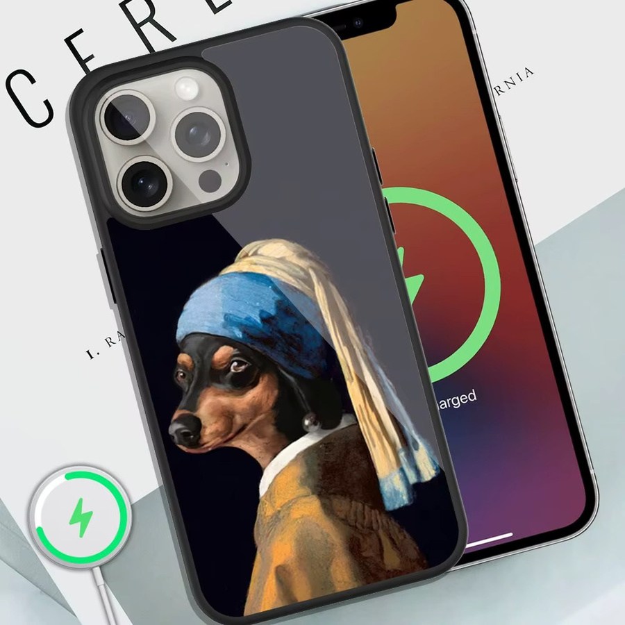 Lustige Dackel Handyhülle mit MagSafe Magnet für iPhone 11 12 13 14 15 Pro Max Plus inklusive Glas Ladecharge - Bild 2