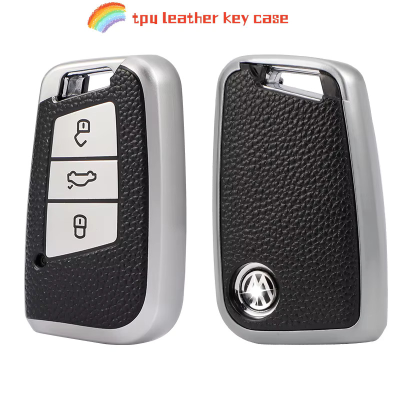 KIQI TPU-Leder-Autoschlüsselhülle für VW Volkswagen Jetta Passat B8 und Skoda Superb Kodiaq A7 - Bild 3