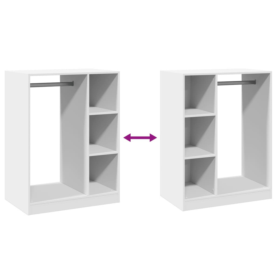Vidaxl Garderobenschrank aus Holzwerkstoffmaterial in Weiß mit minimalistischem Design, B/T/H: 77 x 48 x 102 cm - Bild 3