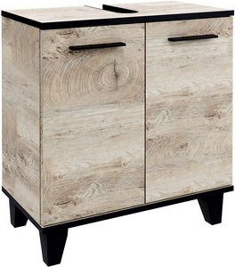 Fackelmann Waschbeckenunterschrank TE-A im Industrial-Stil, Farbe Nature Oak/Braun, B/H/T: 60,2 x 63,2 x 32 cm - Bild 2