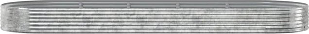 vidaXL Hochbeet aus pulverbeschichtetem Stahl in Silber, B/T/H: 450 x 140 x 36 cm - Bild 1
