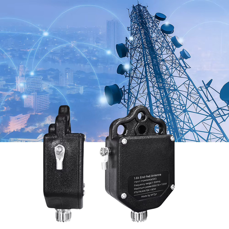 APWIKOGER Tragbare HF-Endfütterungsantenne 4-Band und 8-Band Halbwellen-Radioantenne für den Außenbereich, 1MHz bis 30MHz, 1:64 Balun, 100W Leistung, Schwarz - Bild 2