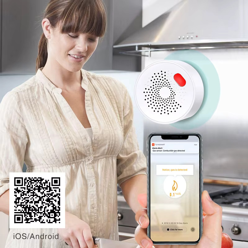 Tuya Smart Home WiFi Gasmelder für Erdgas und LPG in Weiß - Bild 3