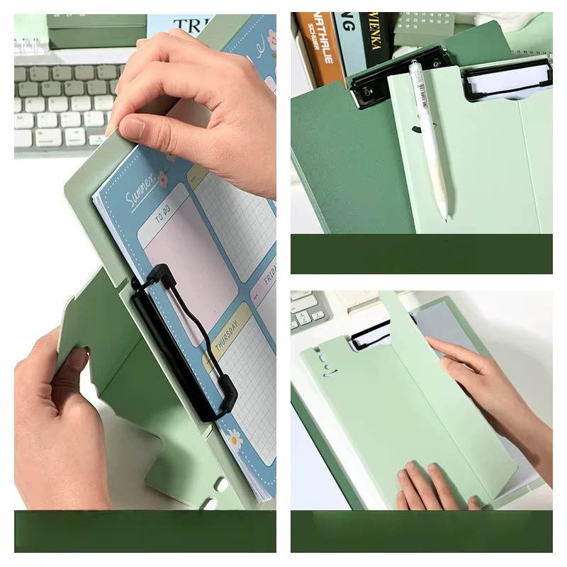 Faltbares Klemmbrett aus Kunststoff mit Profilclip in Schwarz für A3 und A4 Papier - Bild 2