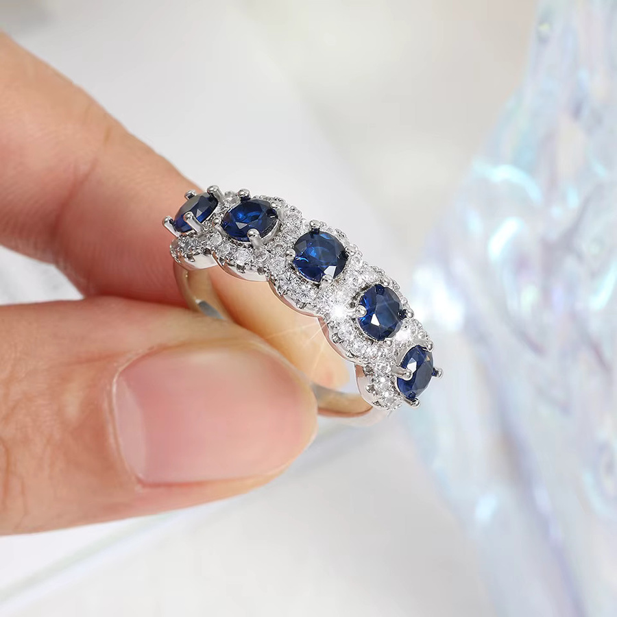 Zakol Ring, Kupfer, Silber Farbe, Zirkonia, Kristall, Damen - Bild 3