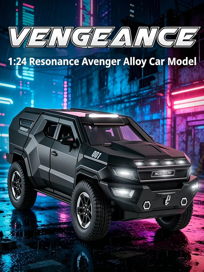 RMZ city Rezvani Vengeance Sabertooth Gepanzertes Offroad-Automodell, 1:24, Metall, mit Sound, Licht, Stoßdämpfung und Rückzugmotor - Bild 6