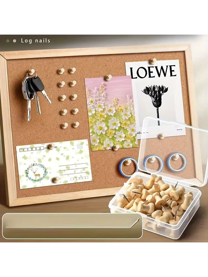 Kreatives Reißzwecken-Set aus Holz mit 10 Stück für Korktafel, Filztafel und DIY-Bastelprojekte - Bild 3