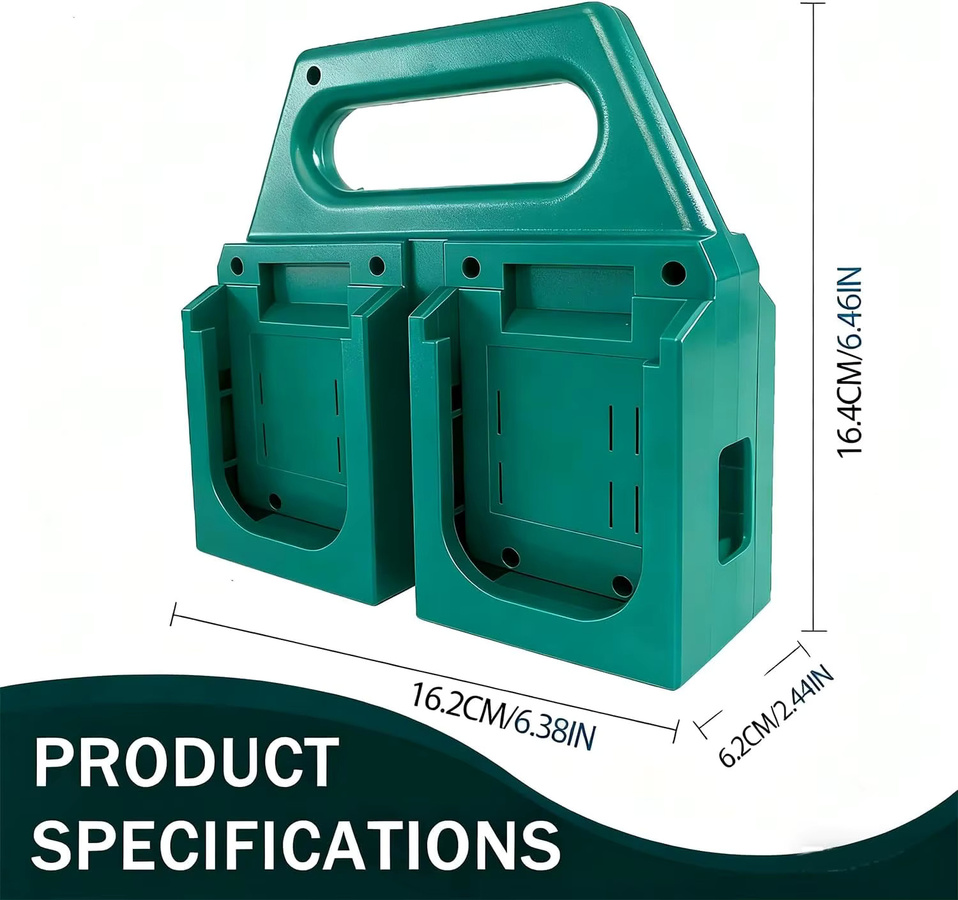Werkzeughalter Dockingstation für Makita 18V in Grün als Aufbewahrungsregal für Maschinen und Bohrer mit Schlitzen - Bild 2