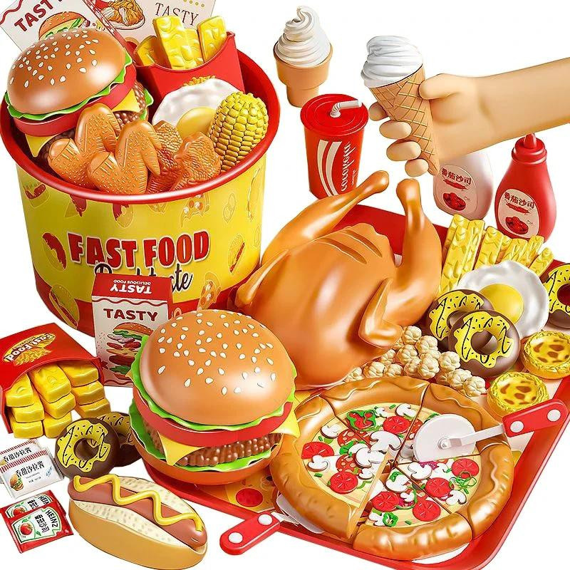 Yiran toy Kochraum Spielzeug-Set Simulation Hamburger Pizza Pommes ab 0-3 Jahre - Bild 3