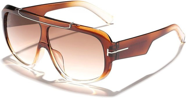 Vintage Pilot Sonnenbrille, Aviator, Vollrand, Kunststoff, Unisex, Multicolour - Bild 1