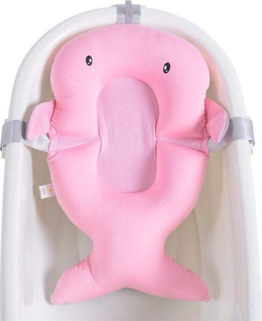 Cangaroo Babybadenetz Bailey Badekissen in Rosa mit Kunststoff-Clips ab Geburt - Bild 1
