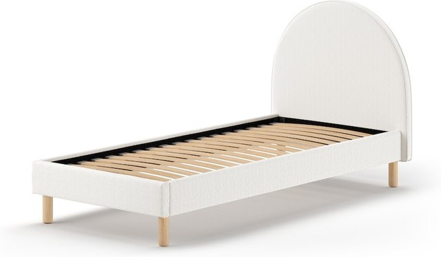 Vipack Polsterbett MOON in Weiß mit Bouclé Stoff und Lattenrost, Liegefläche B/T: 90 x 200 cm - Bild 1