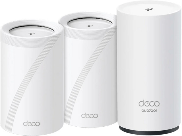 TP-Link Deco BE65 Wi-Fi 7 Mesh System Doppelpack und Deco BE25 Outdoor Tri-Band Set in Weiß - Bild 1