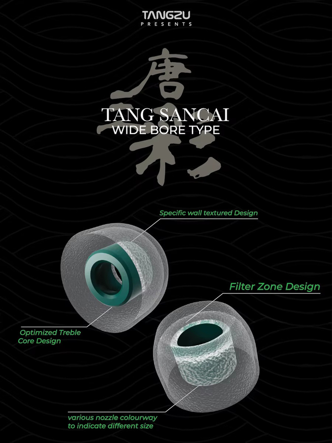 Tangzu Tang Sancai In-Ear-Ohrhörer-Ohrstöpsel aus Silikon, 3 Paar, Gelb - Bild 6