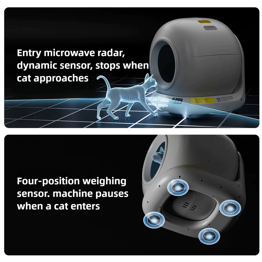 SINGWEDA Automatische Katzentoilette in Weiß mit App-Steuerung und 78L Volumen - Bild 3
