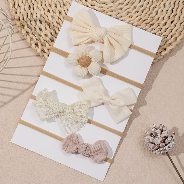 SWEET FIRST LOVE Stirnband, Aprikose, Blume, Bogen, Nylon, Mädchen - Bild 1