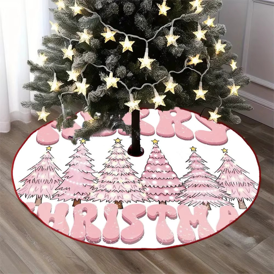 VIKAMA Weihnachtsbaum Rock Pink mit Art Doodle Alphabet Design als Weihnachtsdekoration - Bild 4