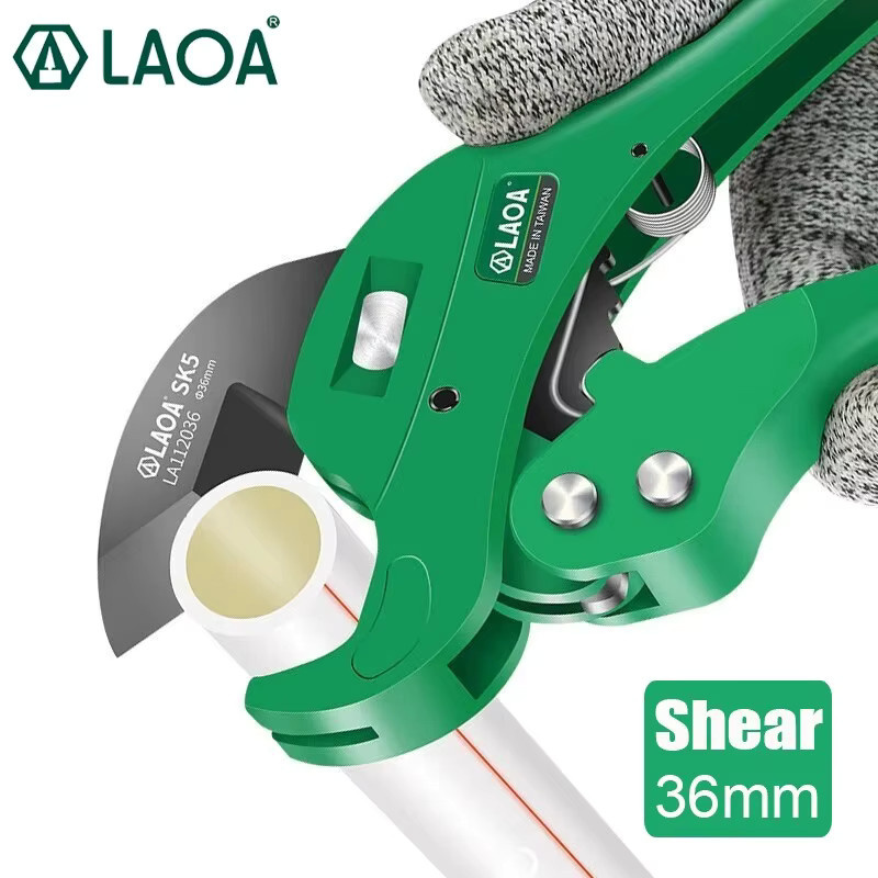 LAOA Ratschenschere aus Aluminiumlegierung für PVC, PE und VE mit 36 mm Schneidkapazität in Grün - Bild 2