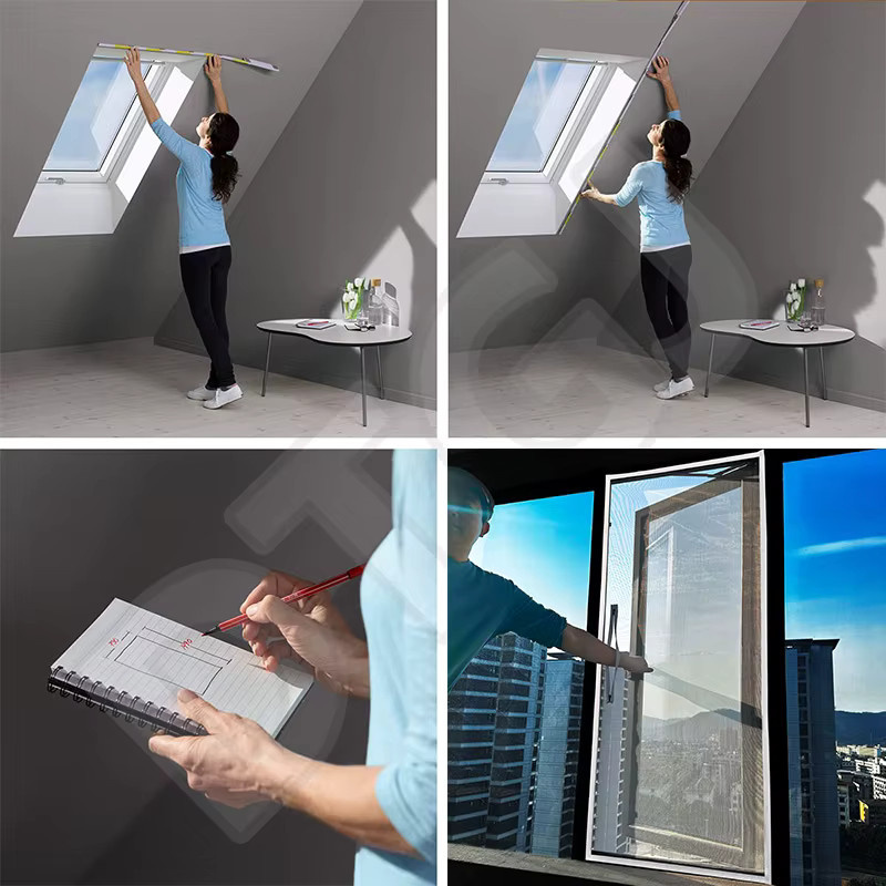 DTGJ Moskitonetz-Fenstergitter mit Reißverschlussgriff aus weißem Tüll und unsichtbarem Fiberglas in Weiß - Bild 6