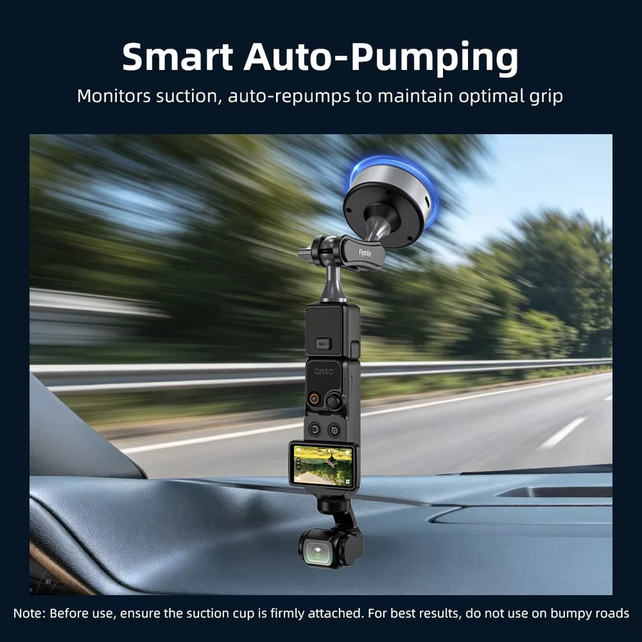 SZKOSTON Elektrische Saugnapfhalterung mit 1/4-Zoll-Schraubenlöchern als Adapter für iPhone, GoPro, DJI und Insta360 - Bild 5