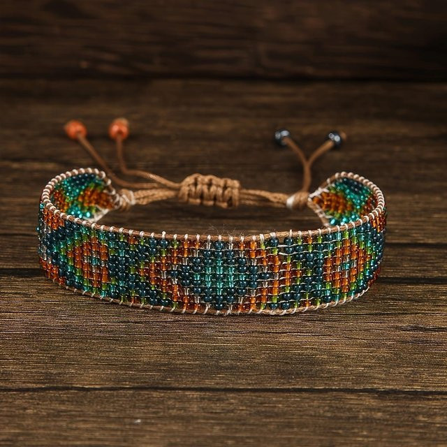 Perlenarmband Glas, brown, Damen - Bild 1