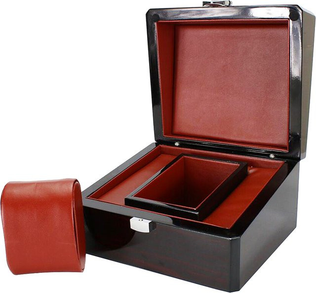 Phenovo Uhrenbox Holz, Schwarz, Single Slot, Unisex - Bild 1