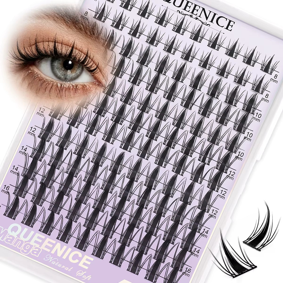 QUEENICE Manga Wimpernbüschel, Einzelwimpern, 8-16mm, Unisex - Bild 2