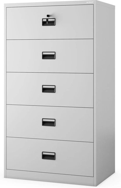 JAN NOWAK Aktenschrank SARA XL V5 aus Metall in Grau, H: 162 cm, B: 90 cm, T: 60 cm - Bild 1