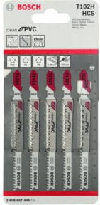 Bosch Stichsägeblatt T 102 H VE Clean for PVC aus HCS für Kunststoff, 5 Stück - Bild 1