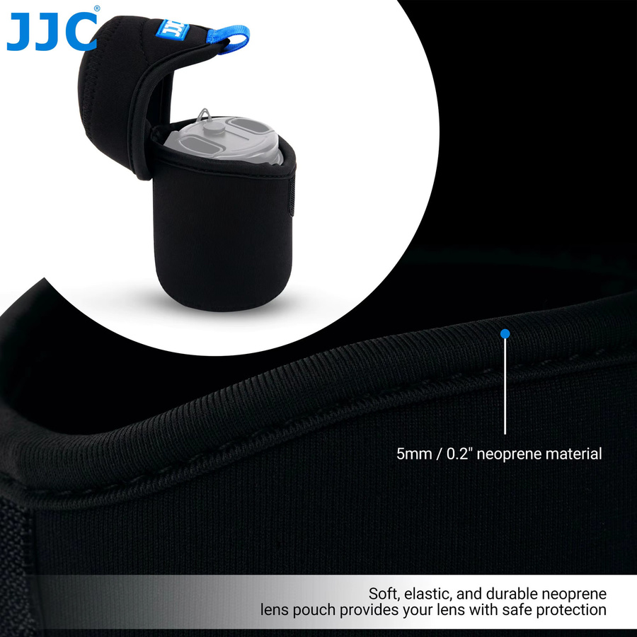 JJC Neopren-Objektivtasche in Schwarz für Canon, Nikon, Fuji, Fujifilm und Olympus - Bild 3