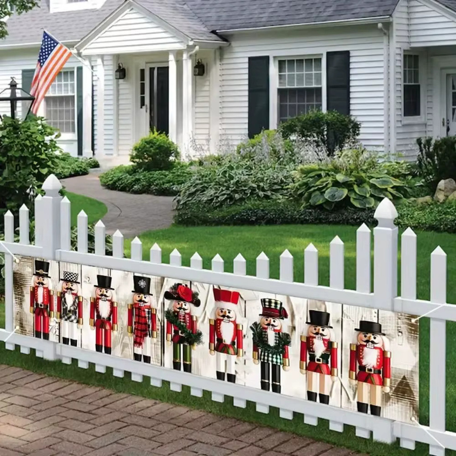 VIKAMA Nusssoldat Hofbanner als hängende Weihnachtsdekoration für Garten und Garage, Mehrfarbig, B/H: 180 x 35 cm - Bild 3