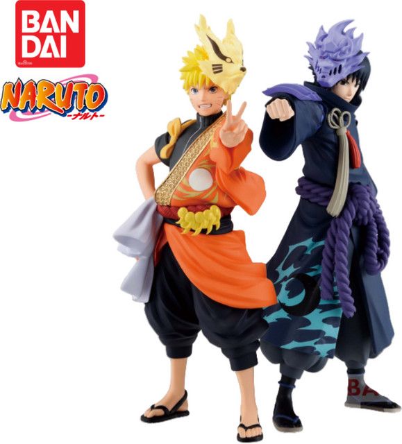 Bandai Banpresto Naruto Anime Actionfigur Uzumaki Naruto und Uchiha Sasuke Modell in Multicolor - Bild 1