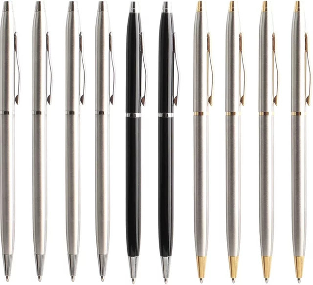 Genkky Kugelschreiber Set aus Metall mit 0,7 mm Spitze, 10 Stück in Blau, Schwarz, Silber und Gold - Bild 1